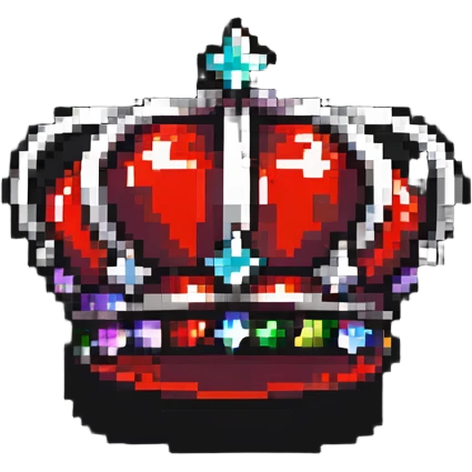 black crown with large red gemstones emoji