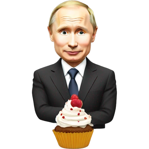 sweet putin with cupcake emoji