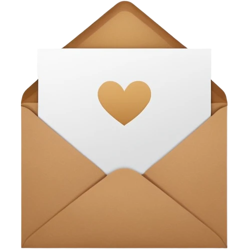 blank greeting card open with brown envelope next to it emoji