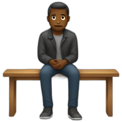 Man sit-in alone emoji