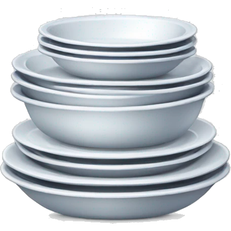 clean stack of dishes with bubbles emoji