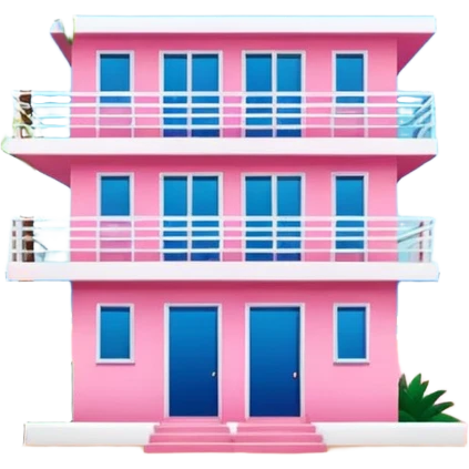 Matisse style pink SPAM art Miami beach landscape emoji