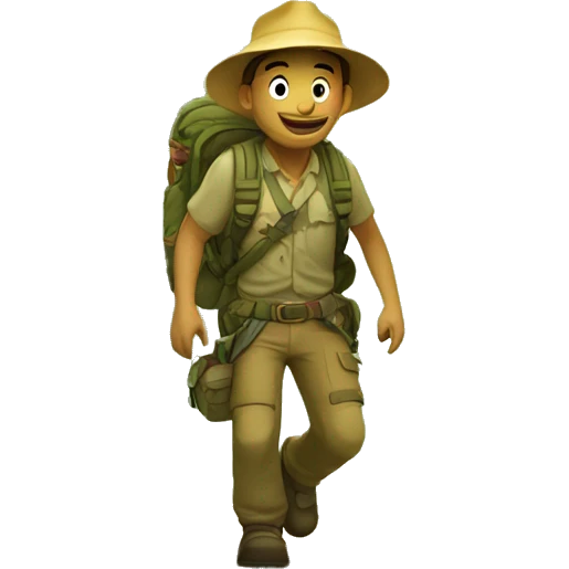 aventurier traversant une jungle emoji