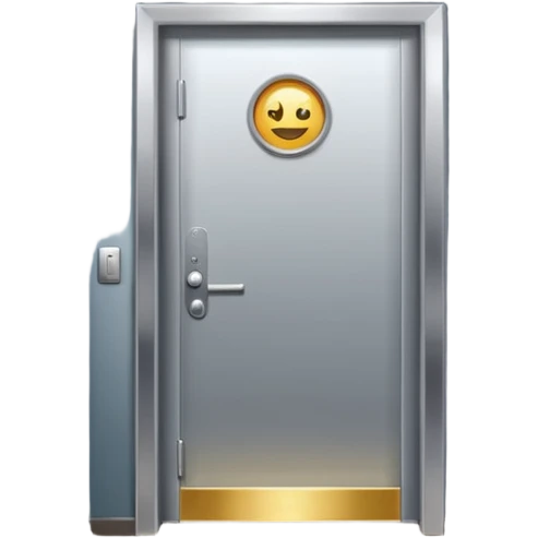 hotel room door modern hallway with spot light up emoji