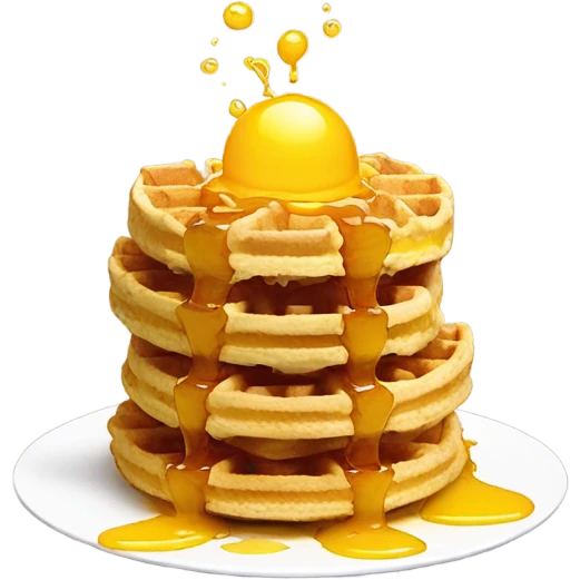 Monster made out of waffles and eggs dripping in syrup  emoji