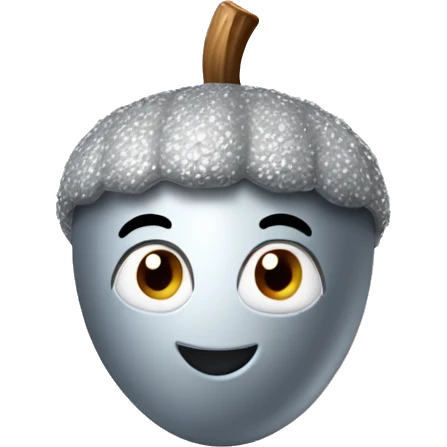 SINGLE sparkling silver acorn emoji