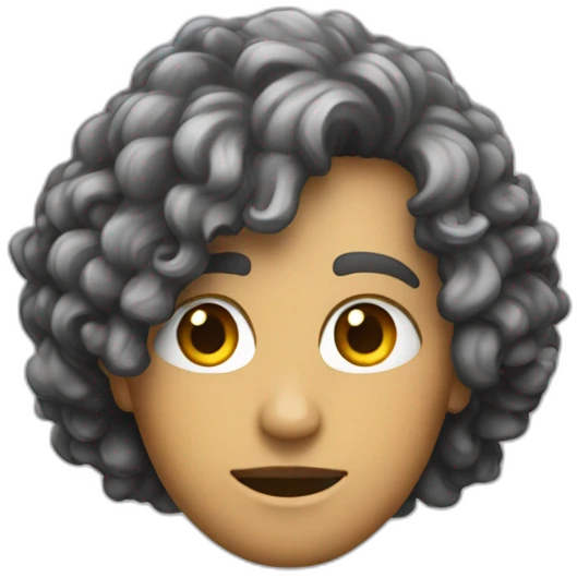 Noir avec les cheveux boucler court emoji