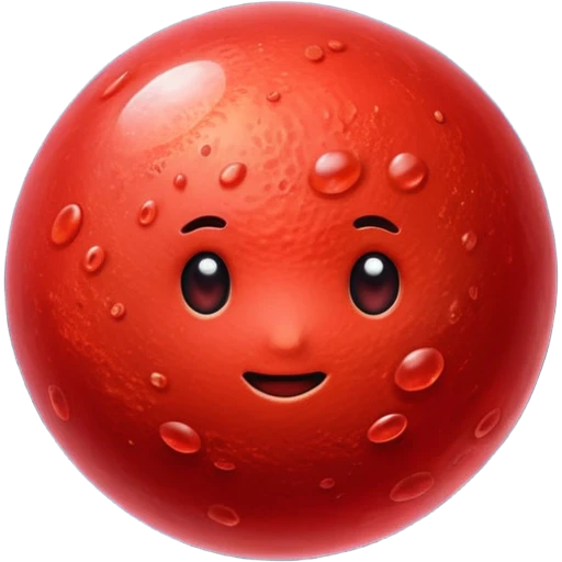 A realistic red blood cell floating in space, fully red with no white color, glossy surface, detailed texture, cinematic lighting, dark background, slow smooth motion, high-resolution, dramatic shadows, no white blood cells, focus on a single red blood cell, hyper-realistic 3D render. emoji