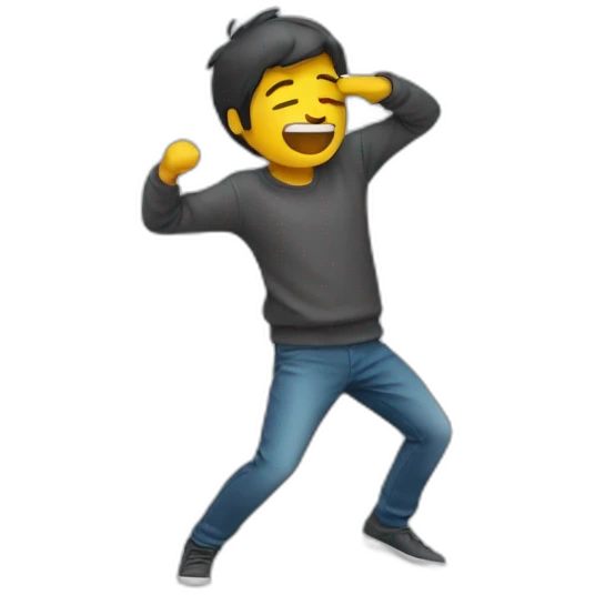 Personne qui fait un dab emoji