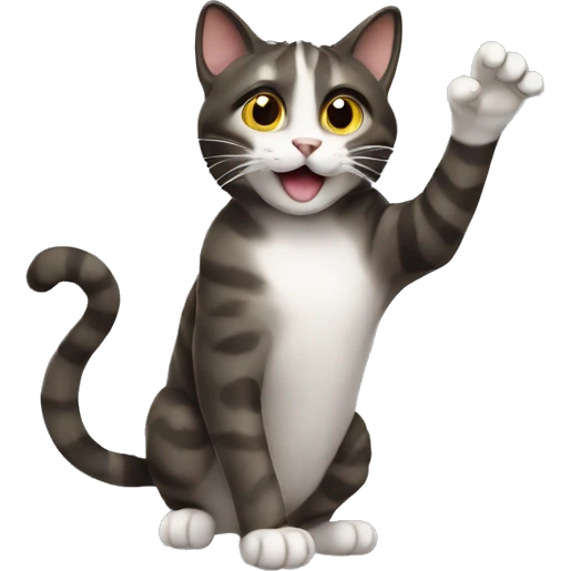 Cat waving emoji