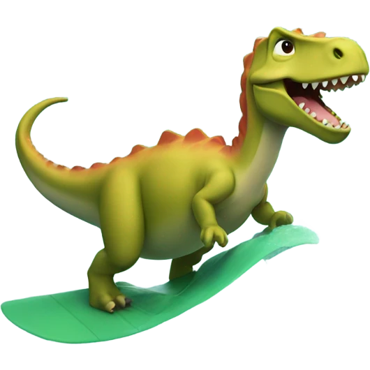 dino riding a wave  emoji