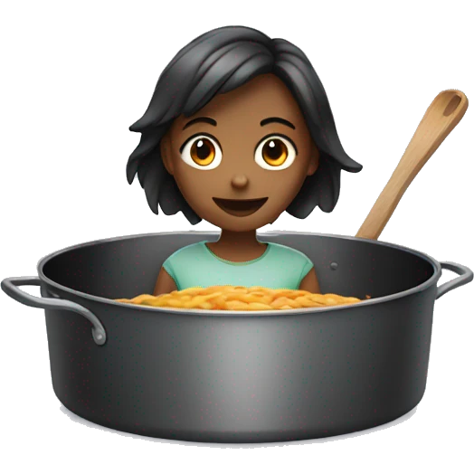 Girl inside a pan emoji
