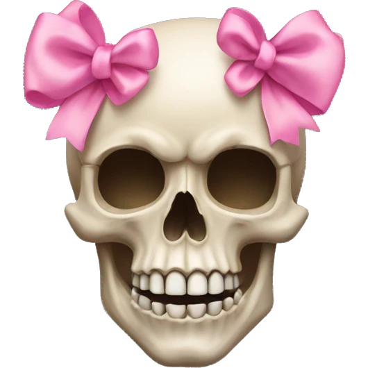 Skull with a pink bow emoji