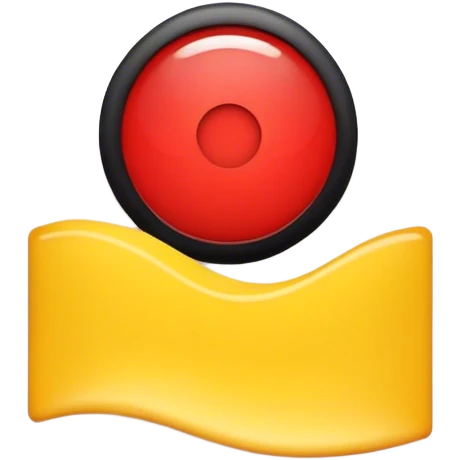 a wavy bladk and red redtangle with a medium sized yellow circle in the middle emoji