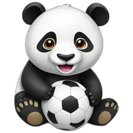 panda bear with a soccer ball emoji
