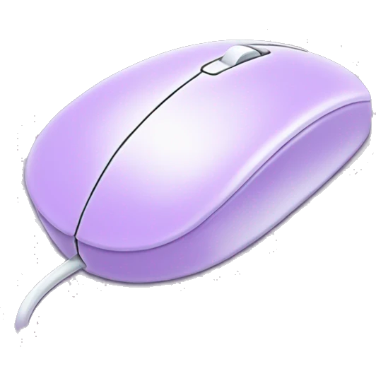 pastel purple computer mouse with white accents  emoji