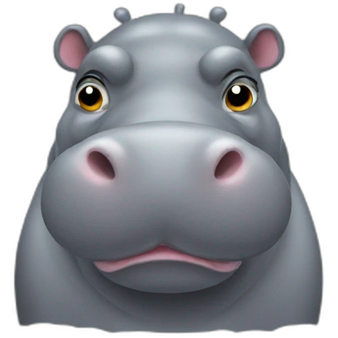 Smart hippo emoji