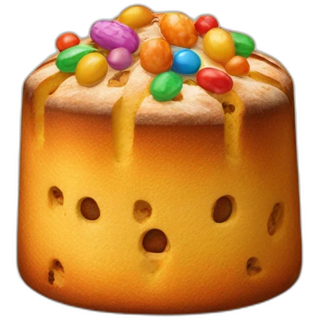 Panettone with candies emoji