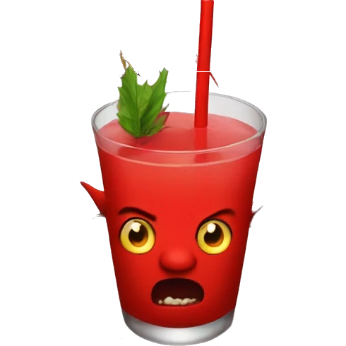 Daemon little red with thorns with cocktail  emoji