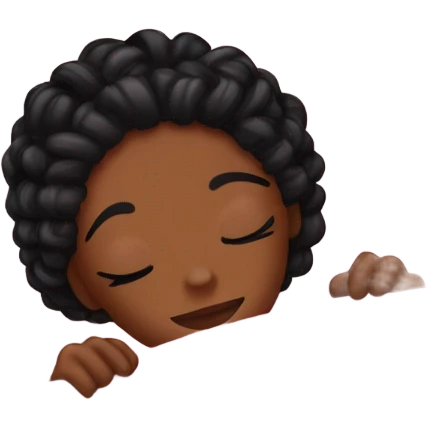 Black girl with braids sleeping, pink bed sheets and silk pillow with nice cat eye lashes emoji