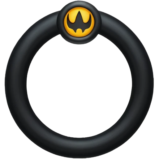 iOS emoji, minimal dark fantasy ring, black metal, flat emoji