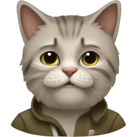 Рыжий в полоску кот с рыжими глазами с сердечком emoji