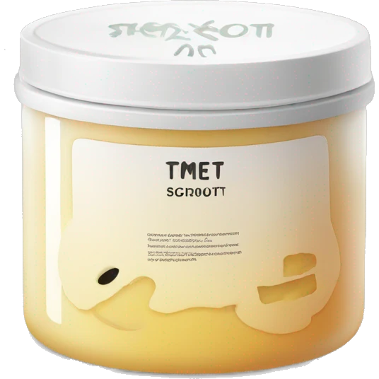 body scrub pot with label emoji