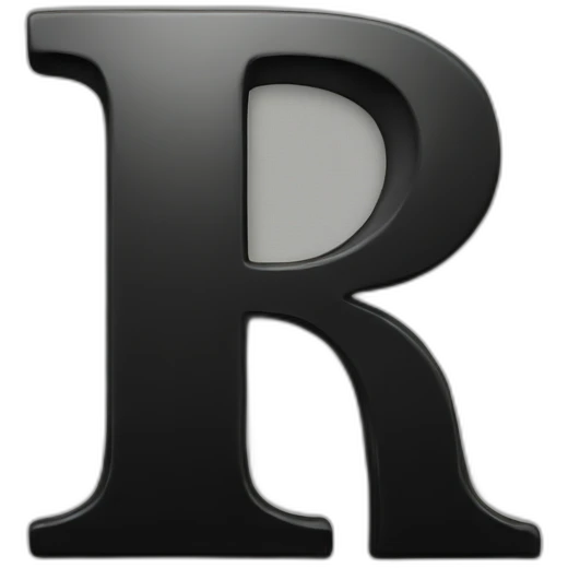 r letter modern black emoji
