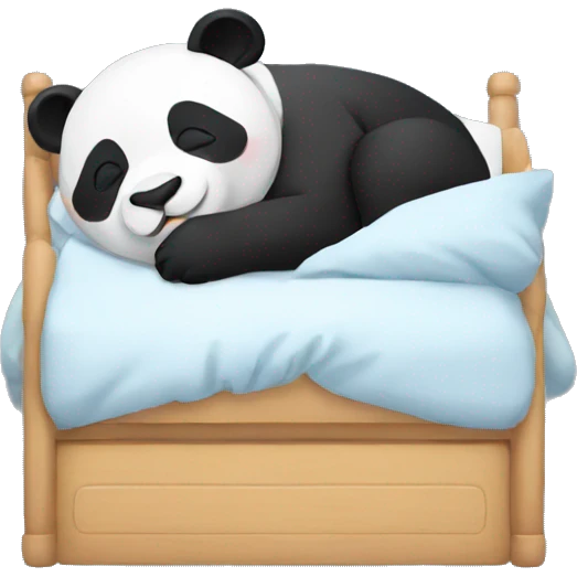 Panda sleeping in the bed emoji