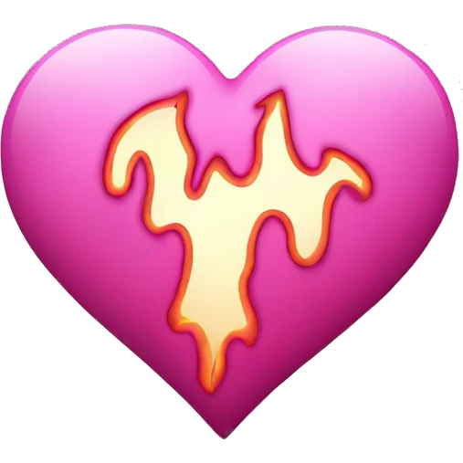 Pink heart with pink flames emoji
