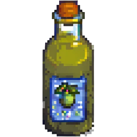 pixel art olive oil bottle, 8-bit style, simple colors emoji