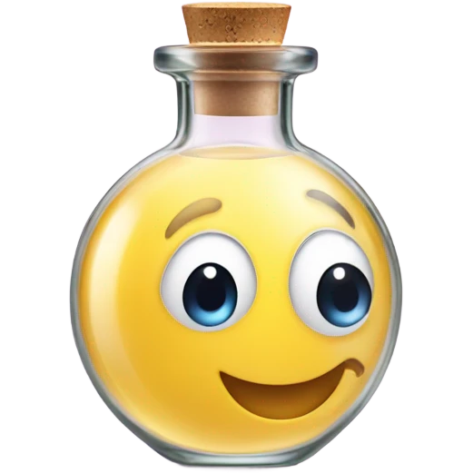 cute and happy face in perfume vial bottle emoji