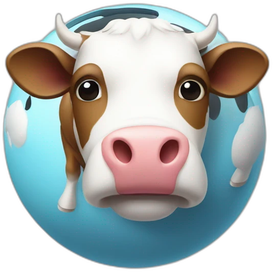 a spherical cow in a perfect vacuum floating emoji
