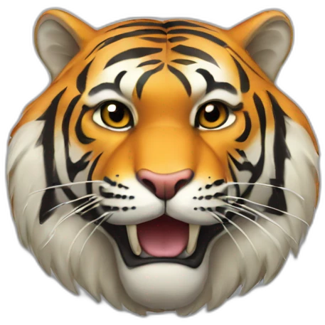 A tiger on a MacBook emoji