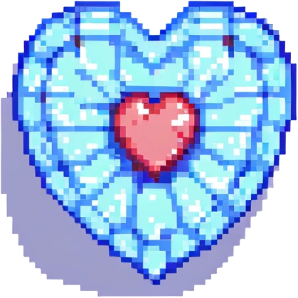 pixel art style Minecraft heart, simple and iconic emoji
