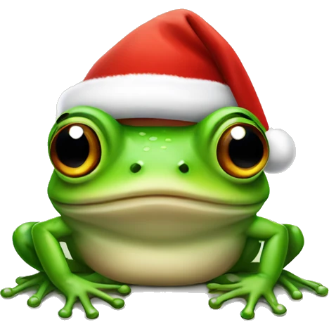 Frog with a santa hat emoji