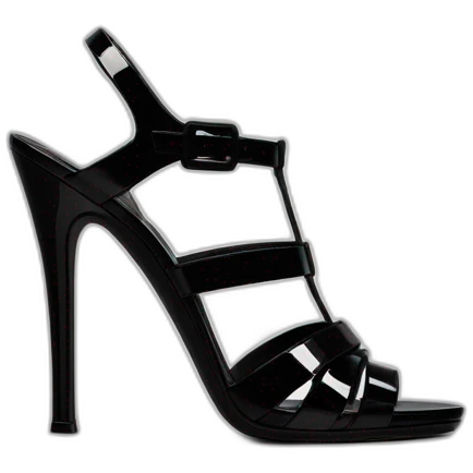 Ysl TRIBUTE heel SANDAL black PATENT LEATHER emoji