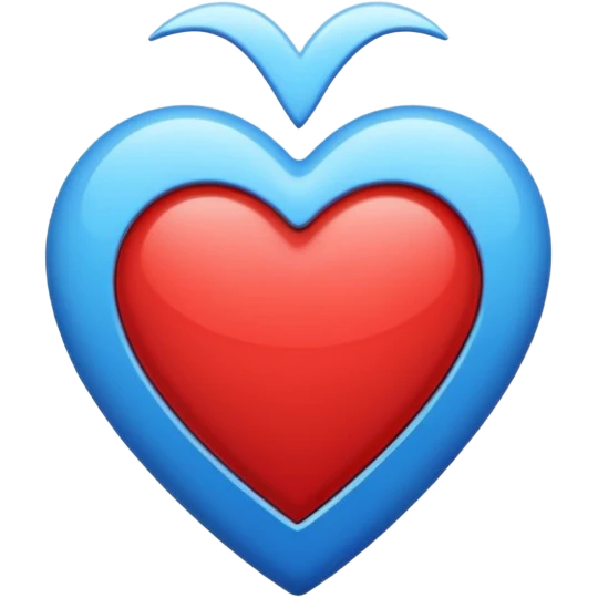 corazon azul y rojo con rayas emoji