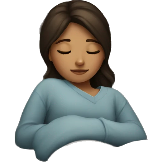 Brunette girl sleeping  emoji