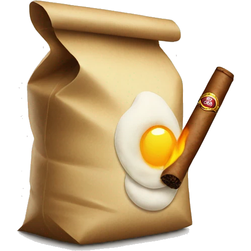 a bag of flour smokes a cigar emoji