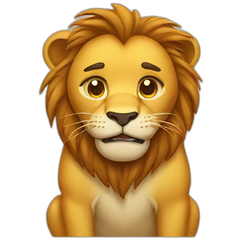 crying lion emoji