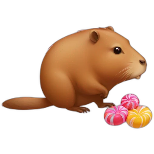 capybara with candy emoji