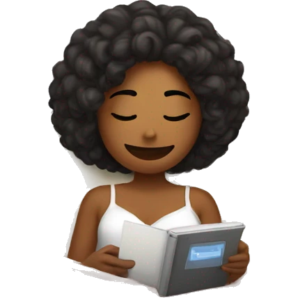 Girl in bed with kindle  emoji