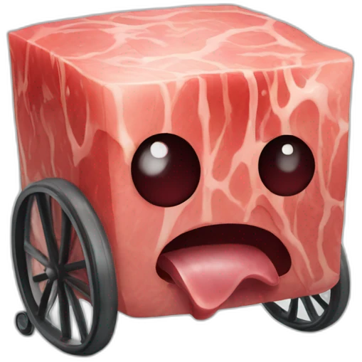 Sad meat cube angry blood big wheelchair emoji