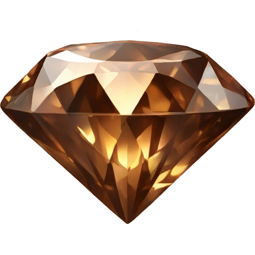 Realistic isolated shiny sparkling brown diamond with siny pin added. emoji