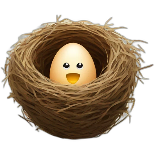 egg standing in a nest emoji