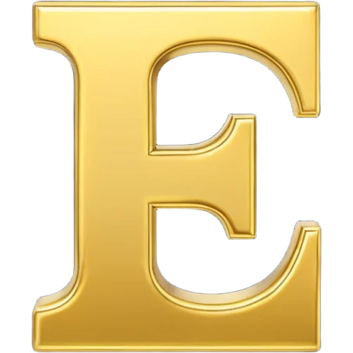 Symbole de currency en or en forme de lettre F précise, seul, 3D, brillant, style emoji simple et lisible sur fond uni. emoji
