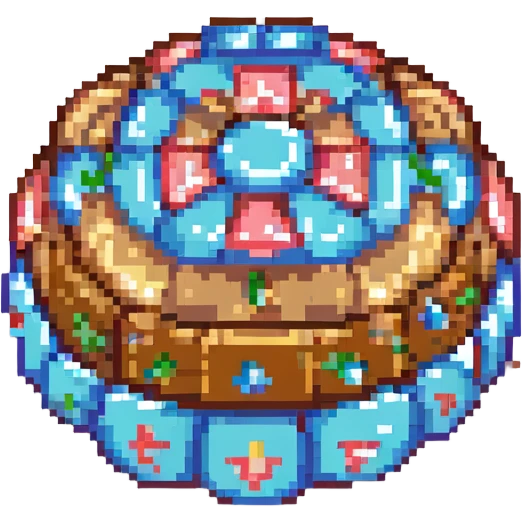 pixel art style dalgona candy with triangle shape emoji
