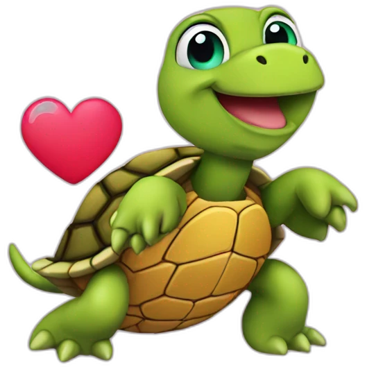 Turtle with heart emoji