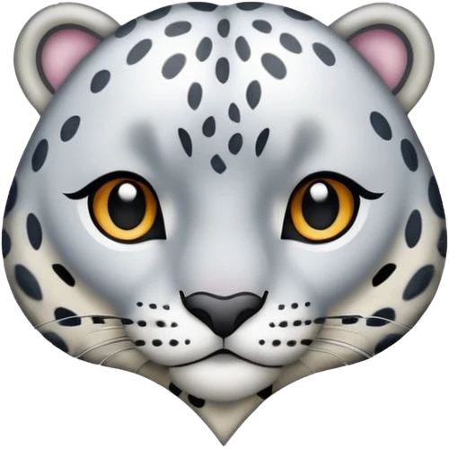 Realistic snow-Leopard-patterned heart emoji